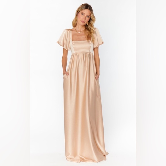 SHOW ME YOUR MUMU Nora Maxi Dress In Champagne Luxe Satin - Picture 7 of 11